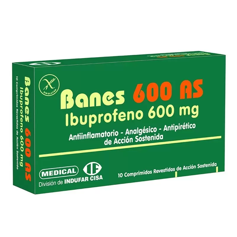 Comprar BANES 600 AS CAJA X 10 COMP REC Con Descuento de 20% en Farmacia y Perfumería Catedral