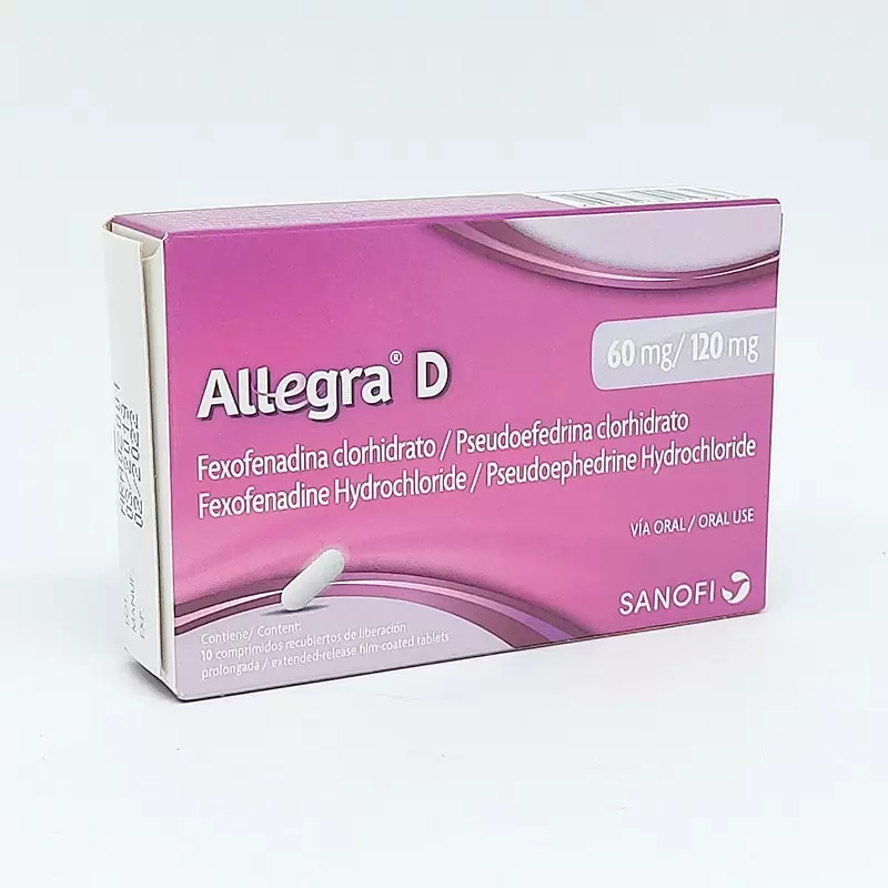 Comprar ALLEGRA D 60 MG. CAJA X 10 COMP Con Descuento de 20% en Farmacia y Perfumería Catedral