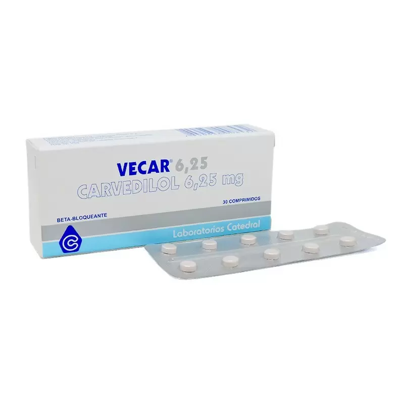 Comprar VECAR 6,25 CAJA X 30 COMP Con Descuento de 40% en Farmacia y Perfumería Catedral