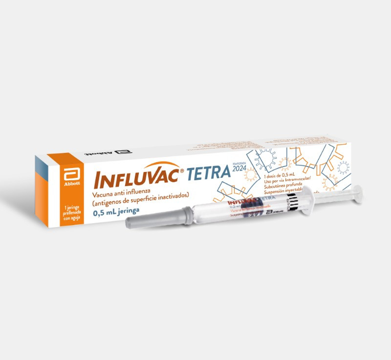  VACUNA INFLUVAC TETRA ANTI INFLUENZA - CONT 1 JERINGA PRELLENADA CON AGUJA DE 0,5 ML