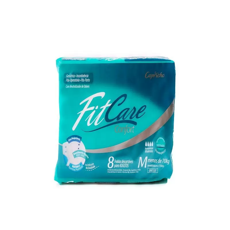  CONFORT REGULAR PAÑAL ADULTO MEDIANO PAQ X 8 UNID FIT CARE