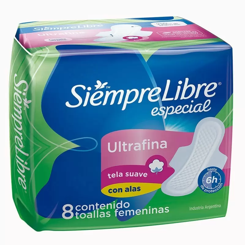  PROTECCION FEMENINA ESPEC.ULT.FINA C/ALAS PAQ X 8 UNID