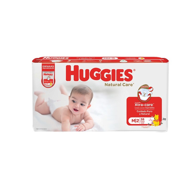 PAÑAL NATURAL CARE MEDIANO PAQUETE X 56 UNIDADES HUGGIES