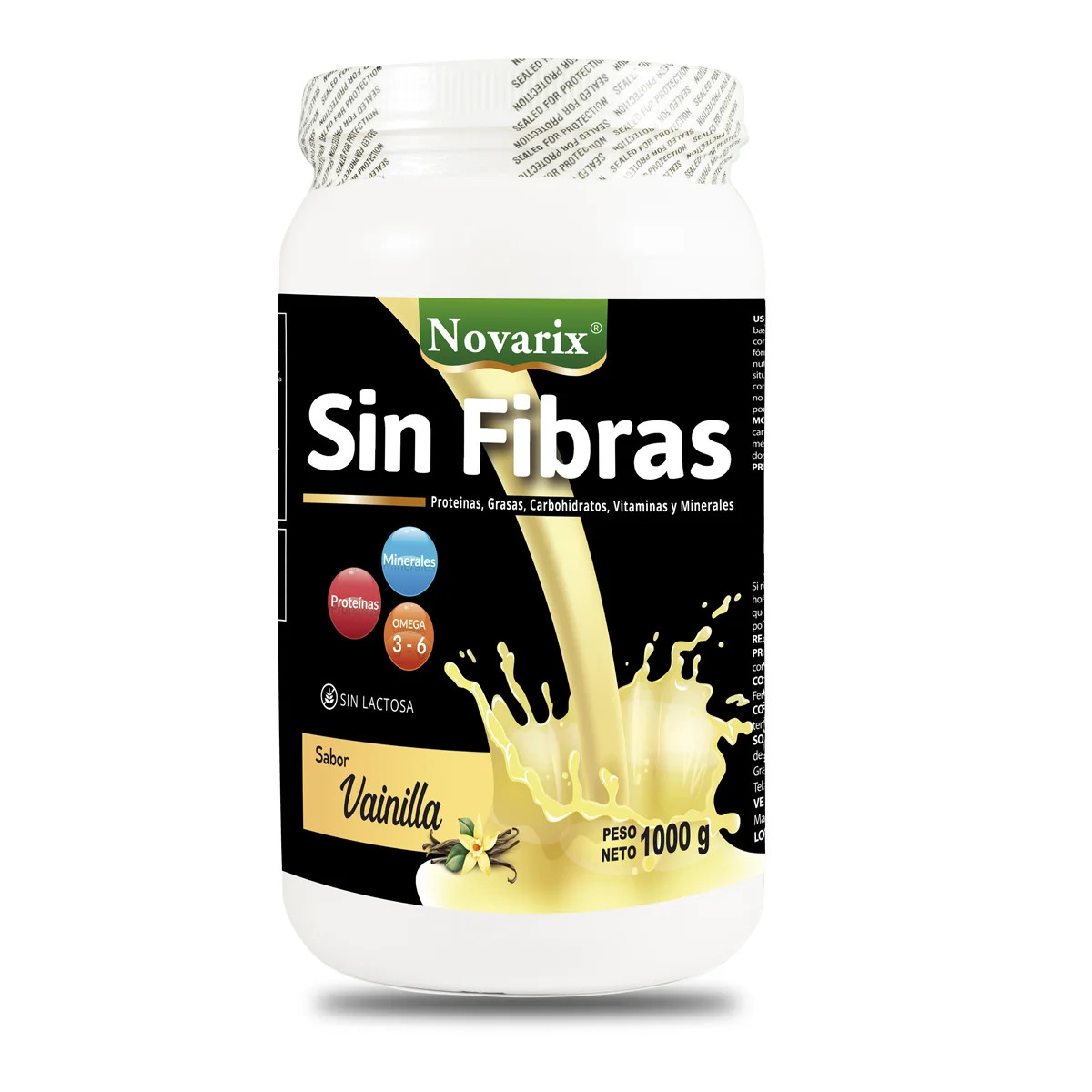  NOVARIX SIN FIBRAS SABOR VAINILLA FRASCO X 1000G