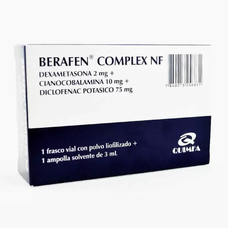 Comprar BERAFEN COMPLEX NF 3ML CAJA X 1 AMP+SOLV Con Descuento de 20% en Farmacia y Perfumería Catedral