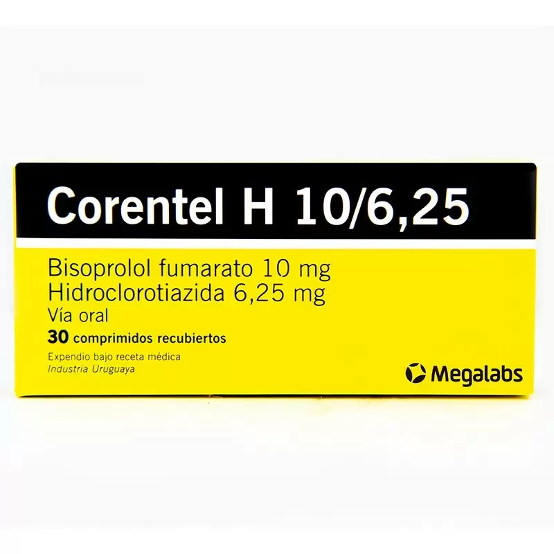  CORENTEL H 10/6,25 MG CAJA X 30 COMP