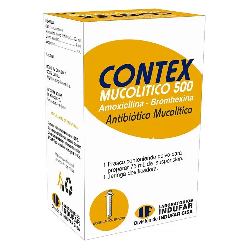 Comprar CONTEX MUCOLITICO 500 JARABE FCO X 75 ML Con Descuento de 20% en Farmacia y Perfumería Catedral