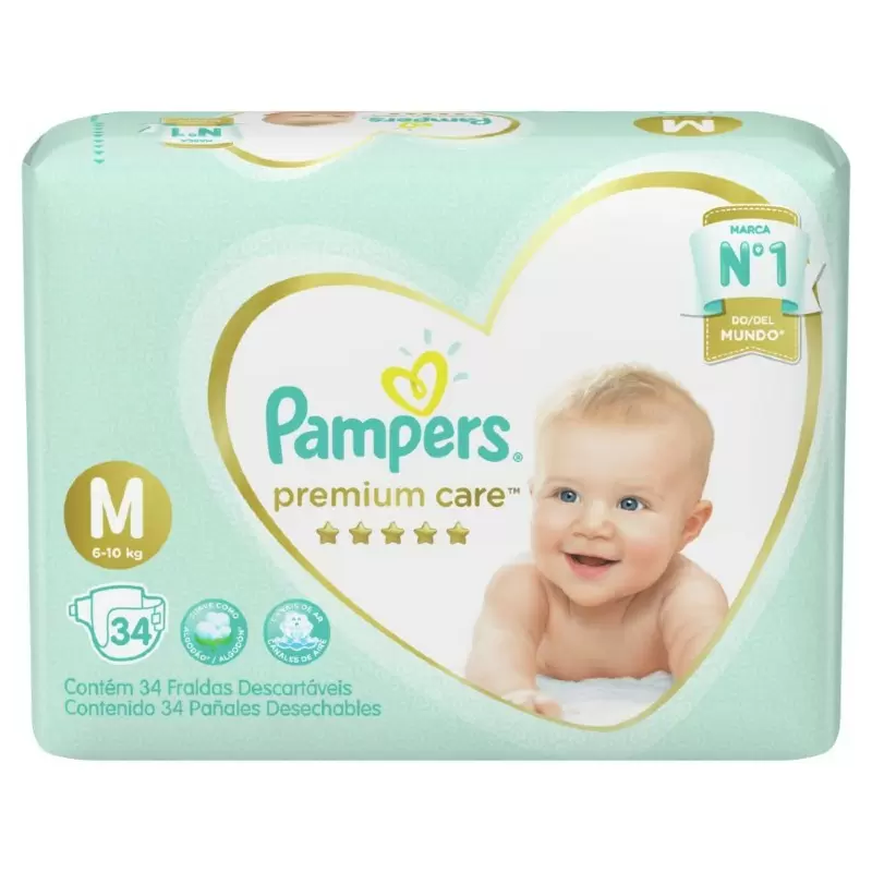 PAMPERS 2367 PREMIUM CARE MED Paq x 34 Unid