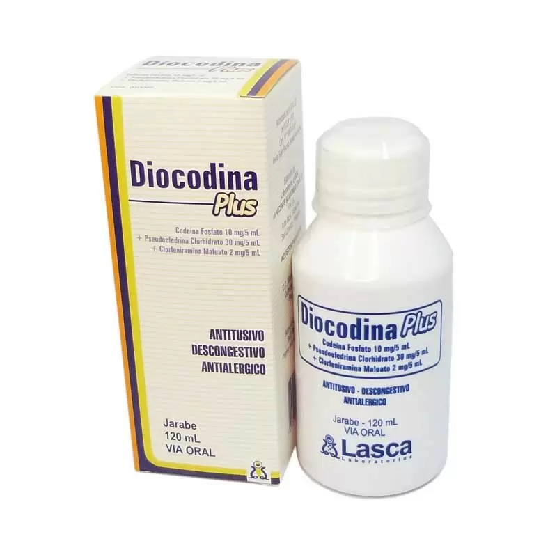 Comprar DIOCODINA PLUS 10 MG.JBE FCO X 120 ML Con Descuento de 20% en Farmacia y Perfumería Catedral