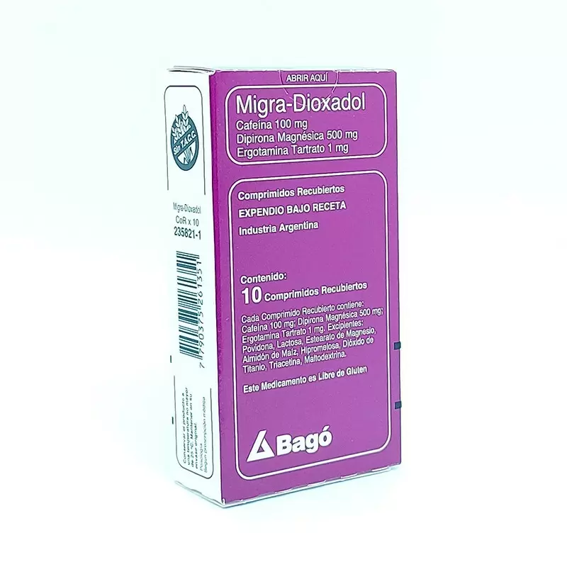 Comprar MIGRADIOXADOL CAJA X 10 COMP Con Descuento de 20% en Farmacia y Perfumería Catedral