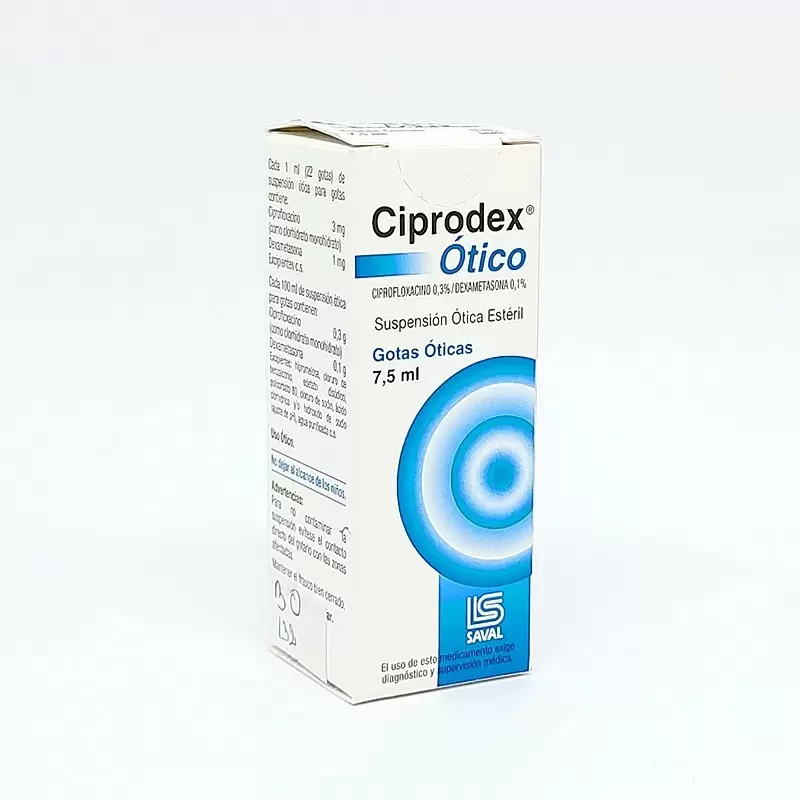 Comprar CIPRODEX OTICO GOTAS FCO X 7,5 ML Con Descuento de 20% en Farmacia y Perfumería Catedral