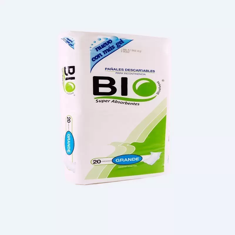 PAÑAL BIO DISOLVENT  ADULTO GDE PAQ X 20 UNID