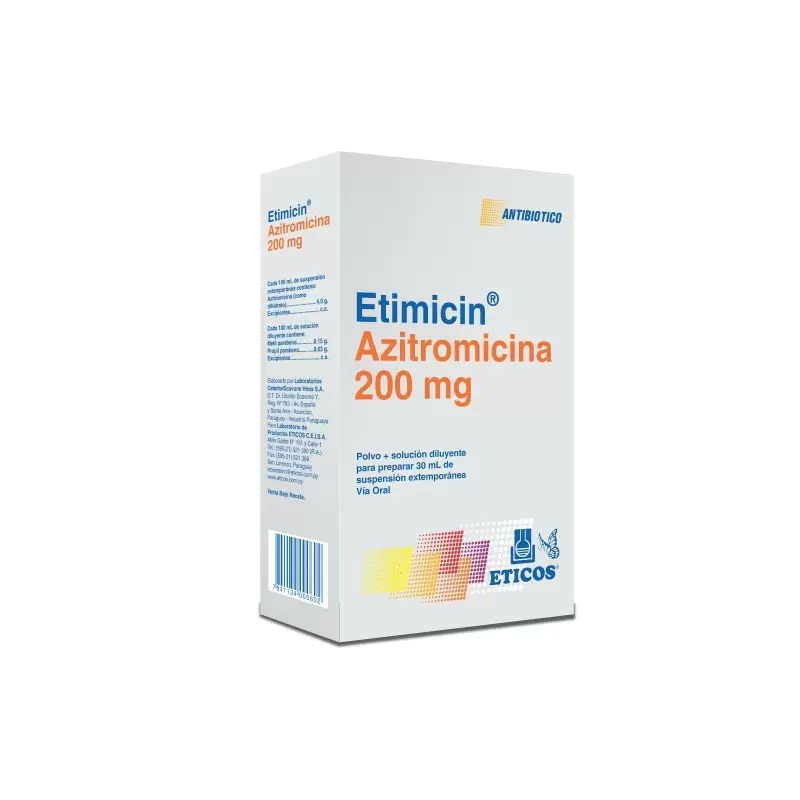 Comprar ETIMICIN 200 MG. SUSPENSION FCO X 30 ML Con Descuento de 20% en Farmacia y Perfumería Catedral