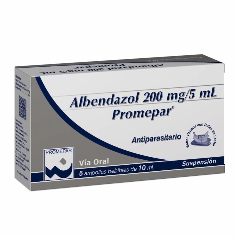  ALBENDAZOL 200MG PROMEPAR X 5 AMP BEBIBLE