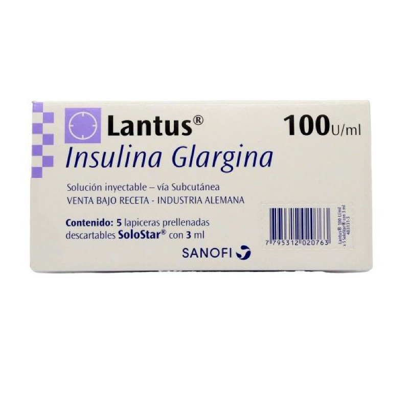  LANTUS 100 INSULINA GLARGINA SOLOSTAR  X 3 ML UNID