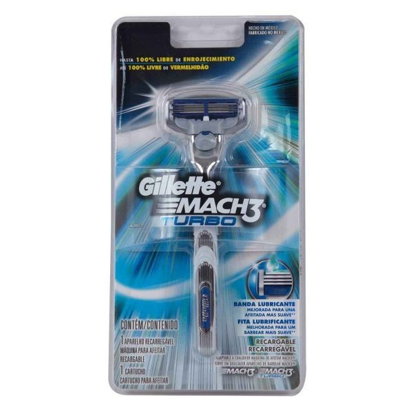 GILLETTE 14515 MACH 3 TURBO PLATA MAQ.AF. Unid