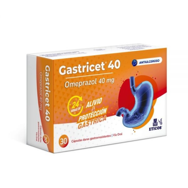 GASTRICET 40MG CAJA X 30 CAPSULAS DURAS GASTRORRESISTENTES