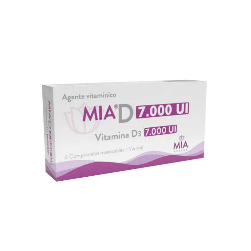 MIA D 7000 UI CAJA X 4 COMPRIMIDOS MASTICABLES